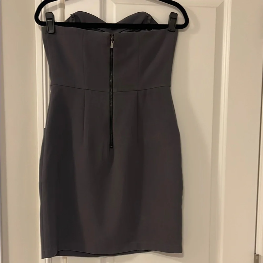 Vintage Kenzie Grey Strapless Sheath Dress - Picture 4 of 12